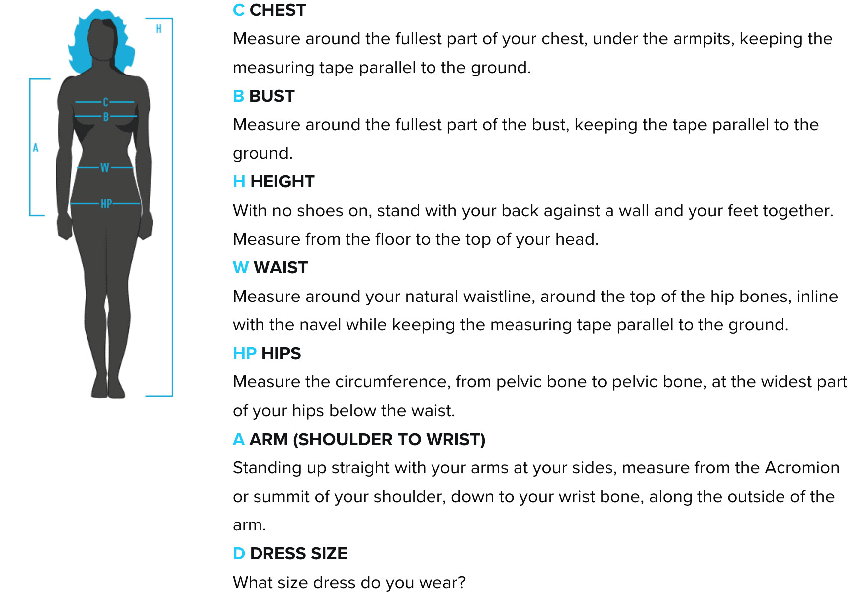 size guide woman